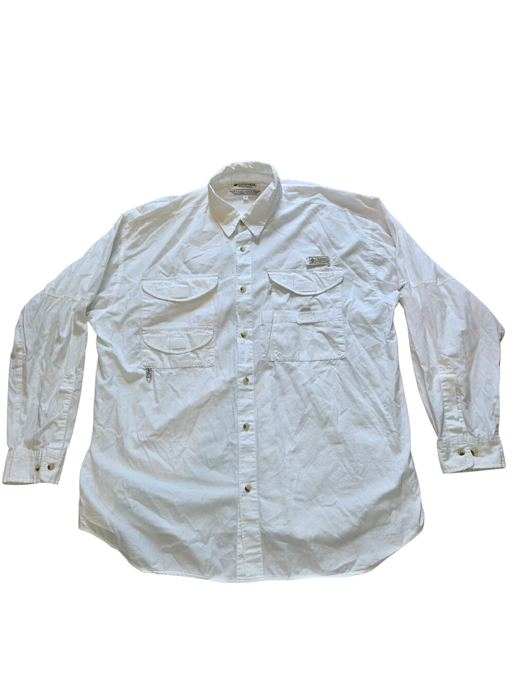 Columbia Fishing Shirt | PFG White Long Sleeve - Men's XL
